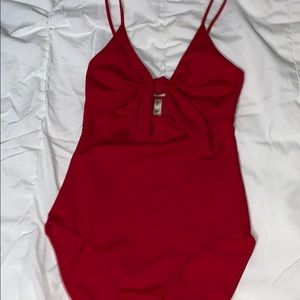 Aritzia red body suit